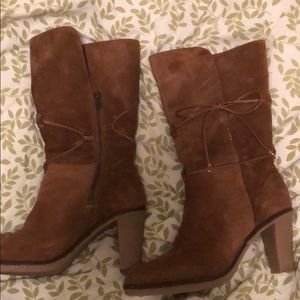 Genuine Suede brown boots sz 8